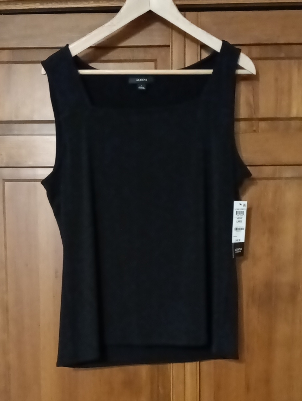 Alfani Black Square-Neck Sleeveless Tank Top